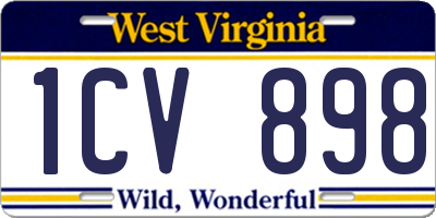 WV license plate 1CV898