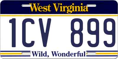 WV license plate 1CV899