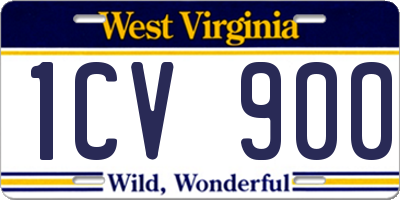 WV license plate 1CV900