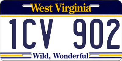 WV license plate 1CV902