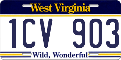 WV license plate 1CV903