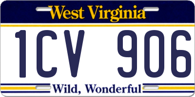 WV license plate 1CV906