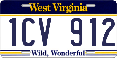 WV license plate 1CV912