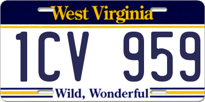 WV license plate 1CV959