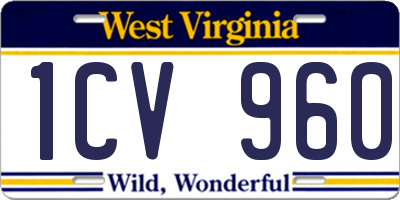 WV license plate 1CV960