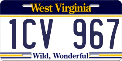 WV license plate 1CV967