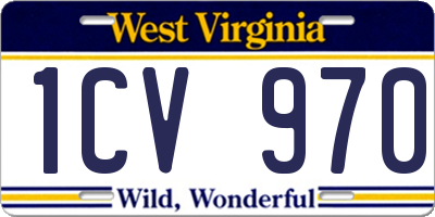 WV license plate 1CV970