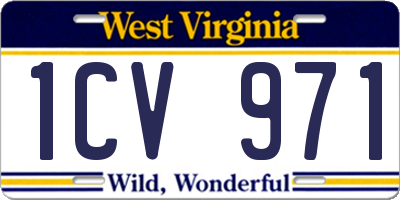 WV license plate 1CV971