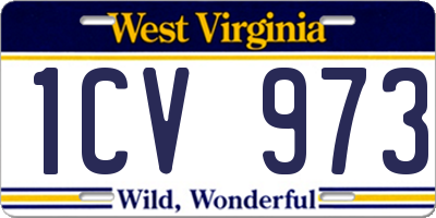 WV license plate 1CV973
