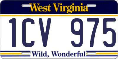 WV license plate 1CV975