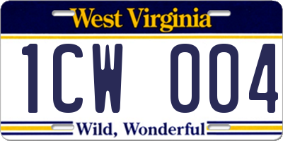 WV license plate 1CW004