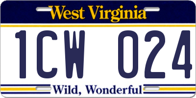 WV license plate 1CW024