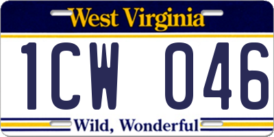 WV license plate 1CW046