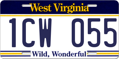 WV license plate 1CW055