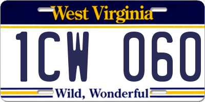 WV license plate 1CW060