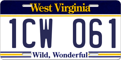WV license plate 1CW061