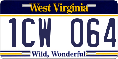 WV license plate 1CW064