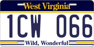 WV license plate 1CW066