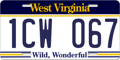 WV license plate 1CW067