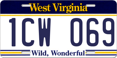 WV license plate 1CW069