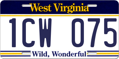 WV license plate 1CW075