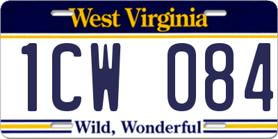 WV license plate 1CW084