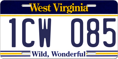 WV license plate 1CW085