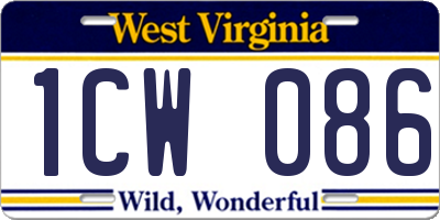 WV license plate 1CW086