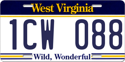 WV license plate 1CW088