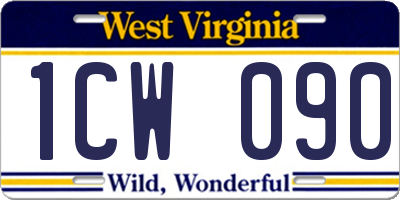WV license plate 1CW090