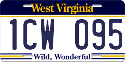 WV license plate 1CW095