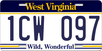 WV license plate 1CW097
