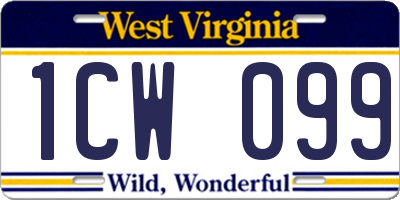 WV license plate 1CW099