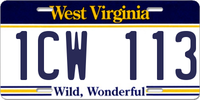 WV license plate 1CW113
