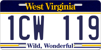 WV license plate 1CW119
