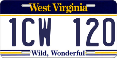 WV license plate 1CW120