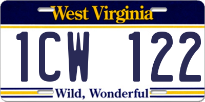 WV license plate 1CW122