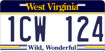 WV license plate 1CW124