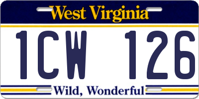 WV license plate 1CW126