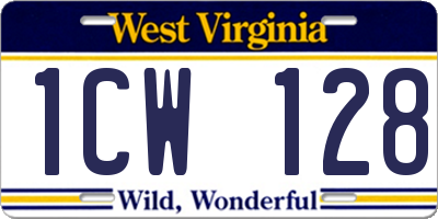 WV license plate 1CW128