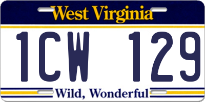 WV license plate 1CW129