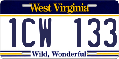 WV license plate 1CW133