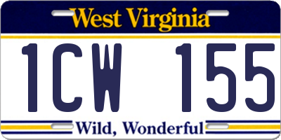 WV license plate 1CW155