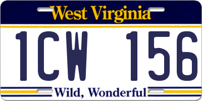 WV license plate 1CW156