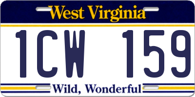 WV license plate 1CW159