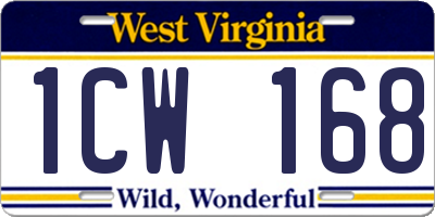 WV license plate 1CW168