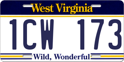 WV license plate 1CW173