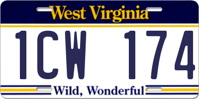 WV license plate 1CW174