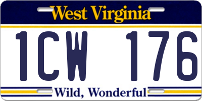 WV license plate 1CW176
