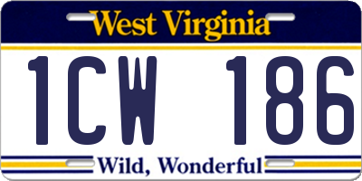 WV license plate 1CW186